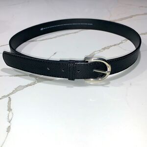 NEW H&M | Women’s Black Faux Leather Belt Silver Buckle